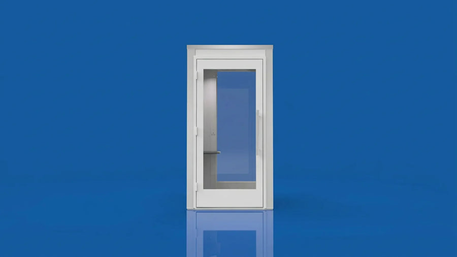 4' × 4' Concentration Suite — Sky White Composite / White Melamine / Back Window