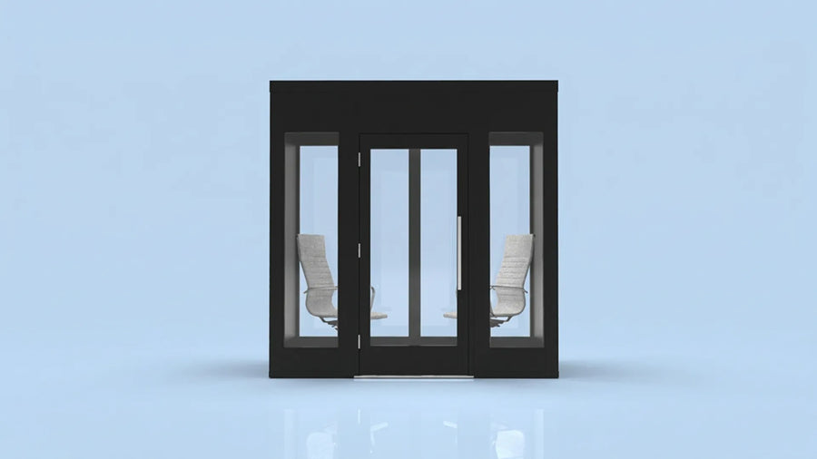 8' × 4' Conversation Suite — Black Composite / Marble Gray PET