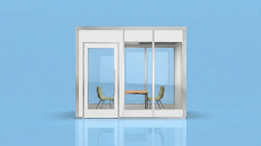 10' × 10' Collaboration Suite — Sky White Composite / White Melamine / Back Windows