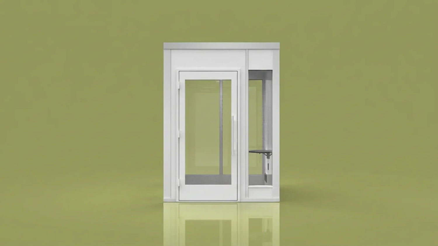 6' × 6' Conversation Suite — Sky White Composite / White Melamine / Front & Back Windows