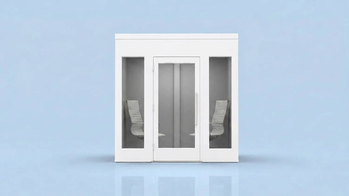 8' × 4' Collaboration Pod — White Composite / Medium Gray PET